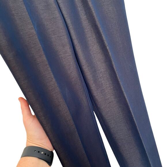 Mexx | Navy Blue Dress Tuxedo Pants Iridescent Gold Overlay 36R Fits Like 30” - Picture 4 of 8